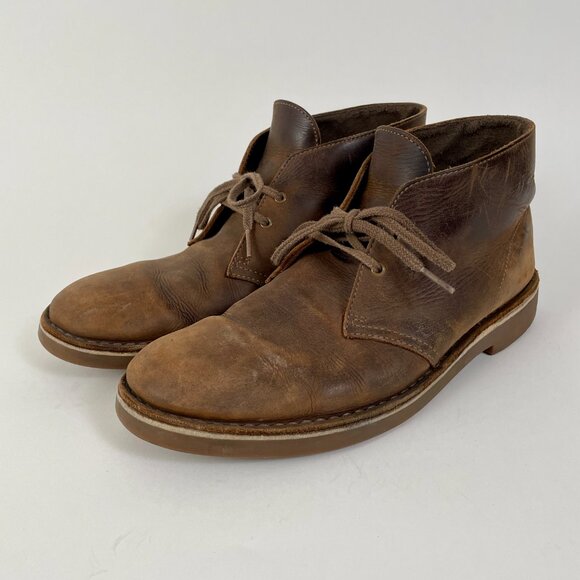 Clark's Brown Beeswax Leather Original Desert Chukka Boots, Size 10.5 - Picture 1 of 9